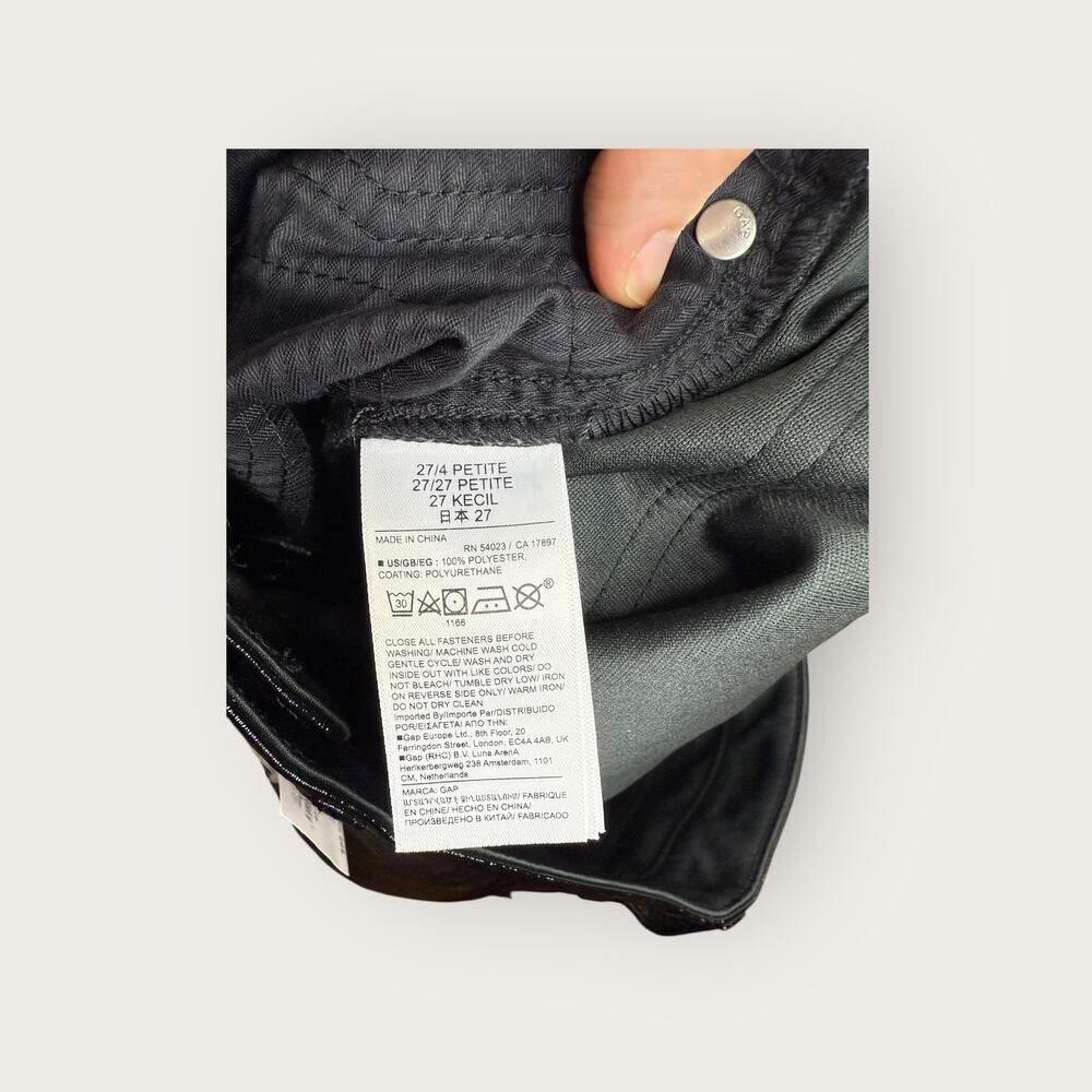 GAP High Rise Vegan Patent Leather Vintage Slim Pants Size 4 Petite NWT - Picture 9 of 9